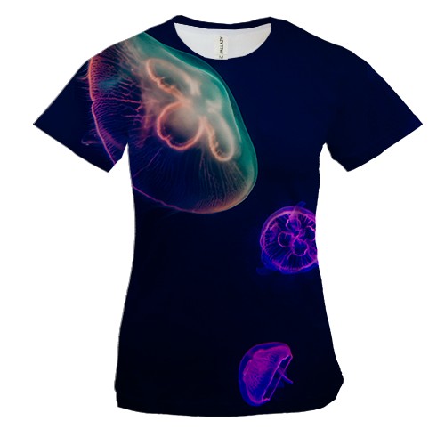 Женская 3D футболка Медуза арт