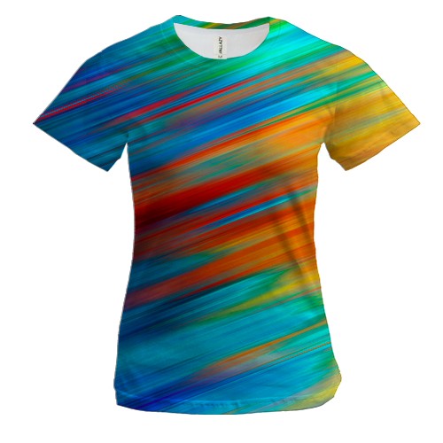 Жіноча 3D футболка Rainbow stains 2