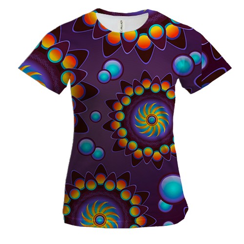 Женская 3D футболка Rainbow figures