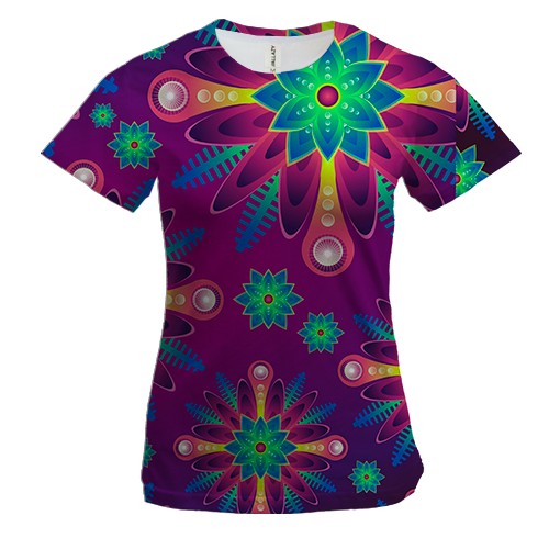 Женская 3D футболка Color abstraction