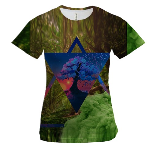 Женская 3D футболка Nature abstraction