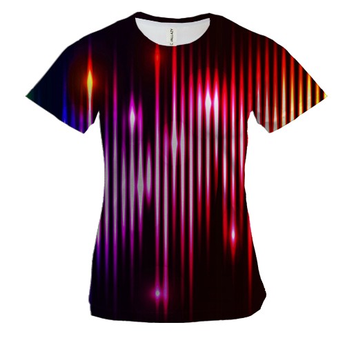 Женская 3D футболка Rainbow impulses
