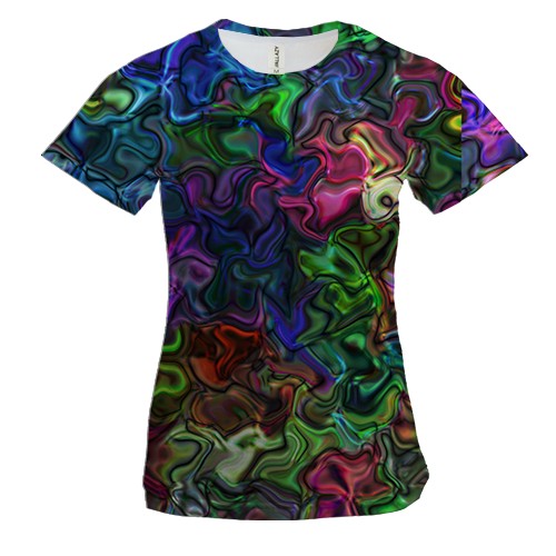 Женская 3D футболка Rainbow obstruction.