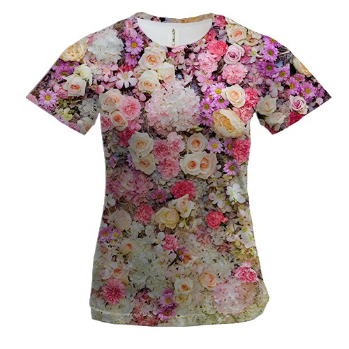 Женская 3D футболка Small flowers pattern 2