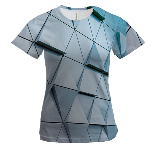 Женская 3D футболка Triangles 3D
