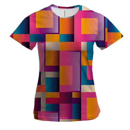 Женская 3D футболка Colored squares