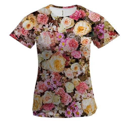 Женская 3D футболка Small flowers pattern