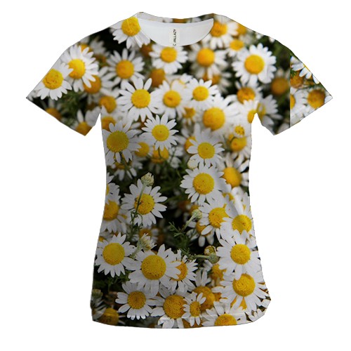 Жіноча 3D футболка Ромашка pattern 2
