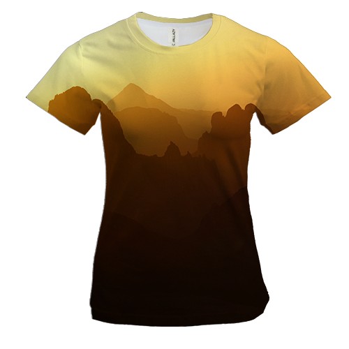 Женская 3D футболка Mountains sunset