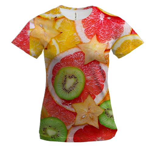 Женская 3D футболка Citrus pattern