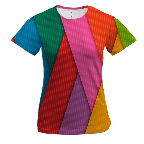 Жіноча 3D футболка Colorful stripes