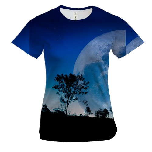 Женская 3D футболка Great moon