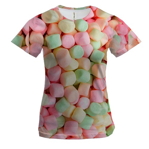 Женская 3D футболка Marshmallow pattern