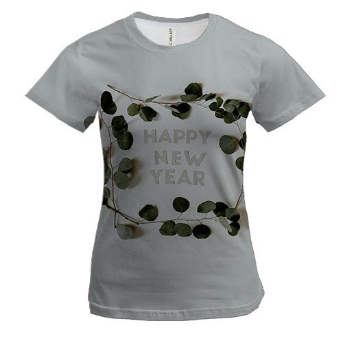 Жіноча 3D футболка Happy New Year
