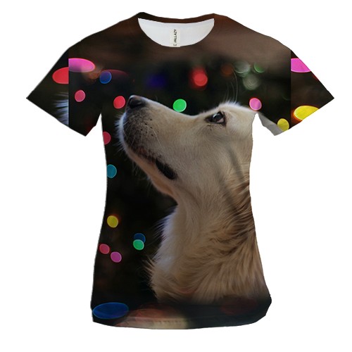 Жіноча 3D футболка New year dog