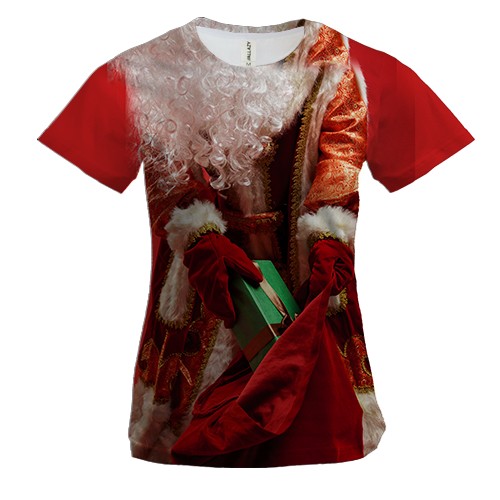 Жіноча 3D футболка Santa Claus with a bag