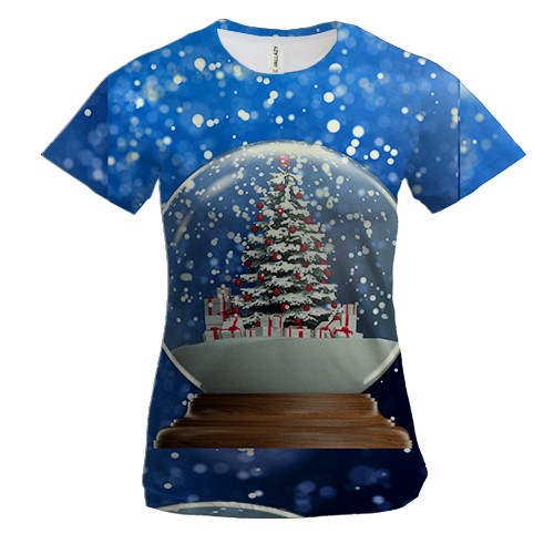 Жіноча 3D футболка Ball with tree