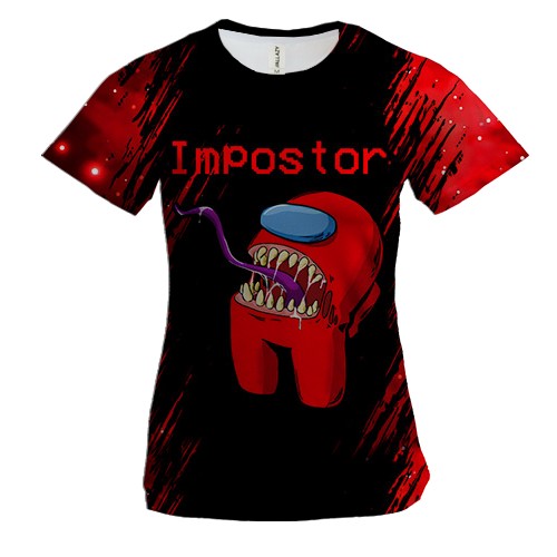 Женская 3D футболка Among us Impostor