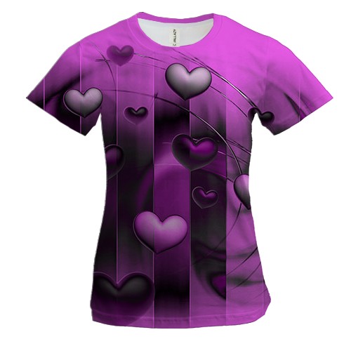 Женская 3D футболка Love Heart (2)