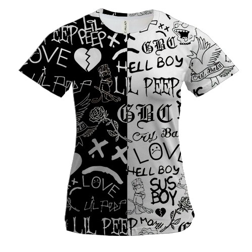 Женская 3D футболка LIL PEEP LOGOBOMBING