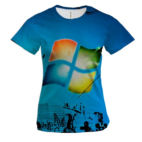 Женская 3D футболка Windows print