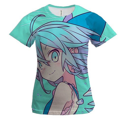 Жіноча 3D футболка Blue anime girl