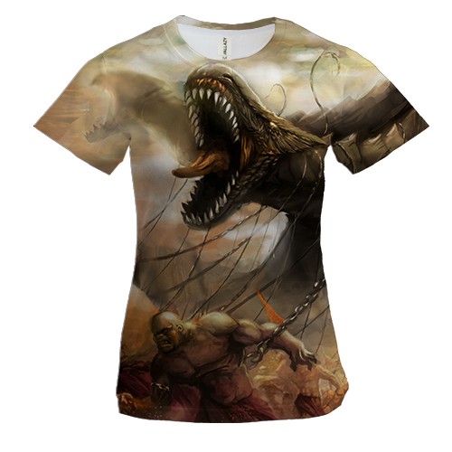 Женская 3D футболка Dinosaurs