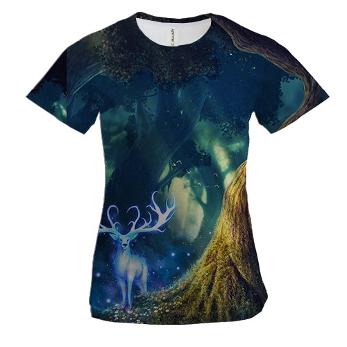 Жіноча 3D футболка Glowing deer