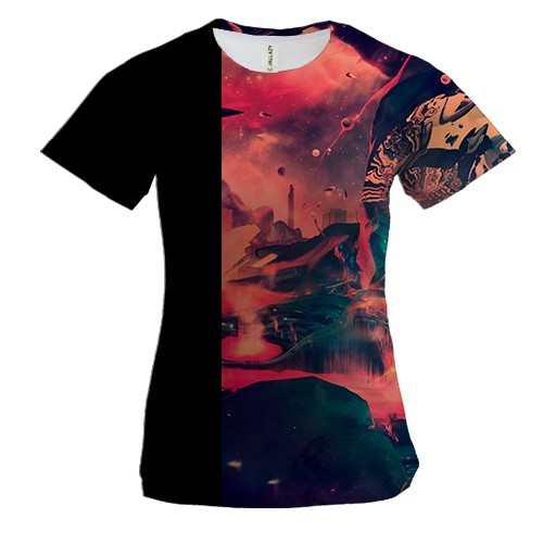 Женская 3D футболка Multicolor abstraction 16