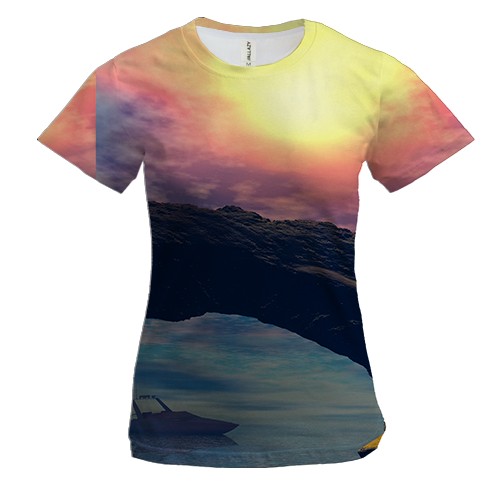 Женская 3D футболка Strange rock