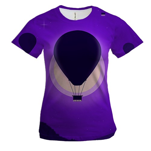 Женская 3D футболка Balloon purple