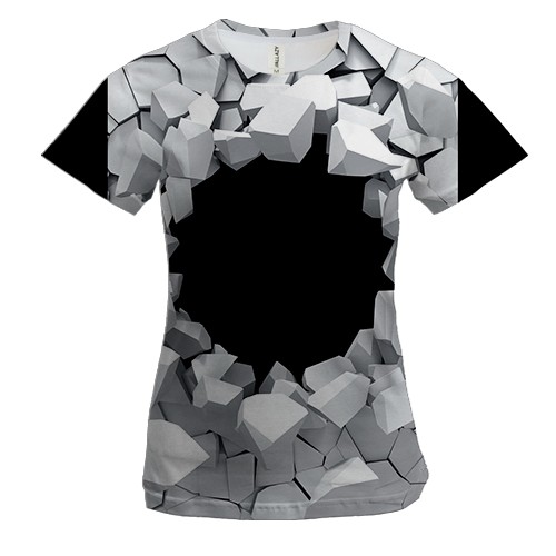 Женская 3D футболка Black hole