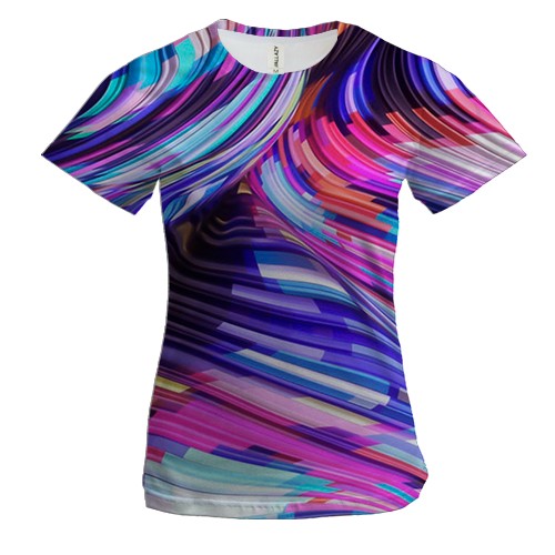 Женская 3D футболка Neon abstraction