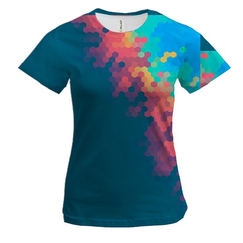 Женская 3D футболка Multicolor abstraction 15