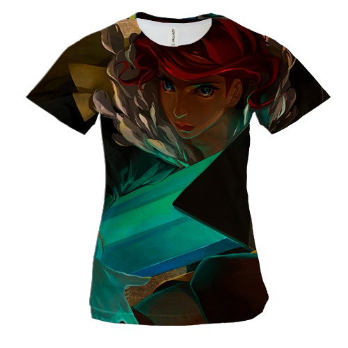 Женская 3D футболка Girl with sword