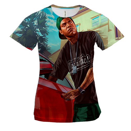 Женская 3D футболка Gta red car