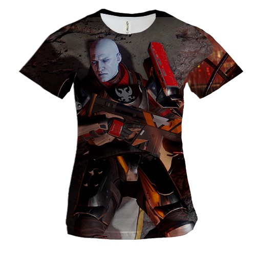 Женская 3D футболка Ghost overlay for destiny 2