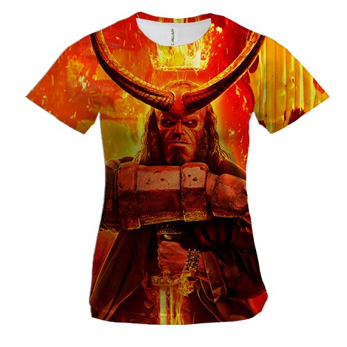 Женская 3D футболка HELLBOY