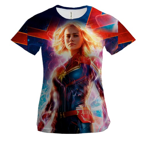 Женская 3D футболка Captain Marvel