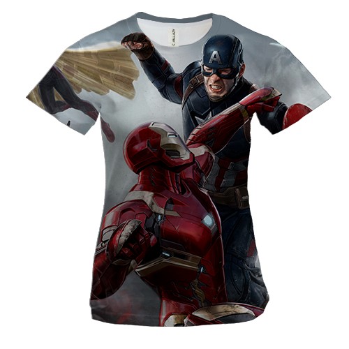 Жіноча 3D футболка The avengers attack