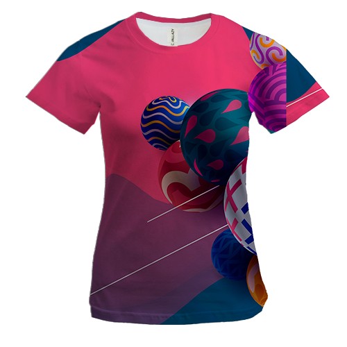Жіноча 3D футболка Multicolor balls