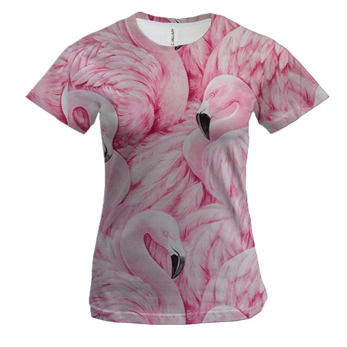 Женская 3D футболка Flamingo pattern