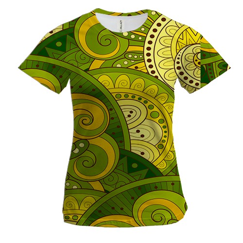 Жіноча 3D футболка Green mandala