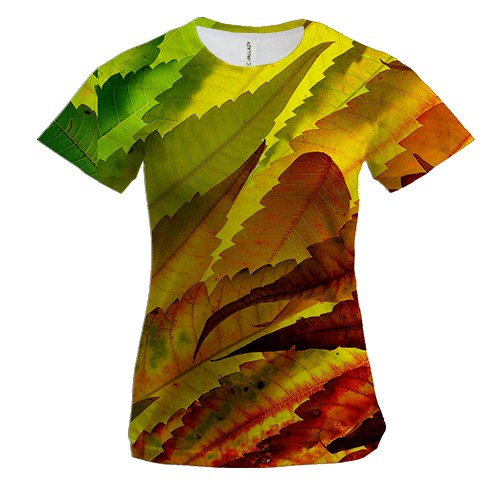 Жіноча 3D футболка Autumn leaves pattern