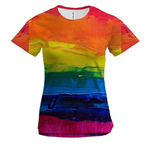 Женская 3D футболка Rainbow Abstraction 5