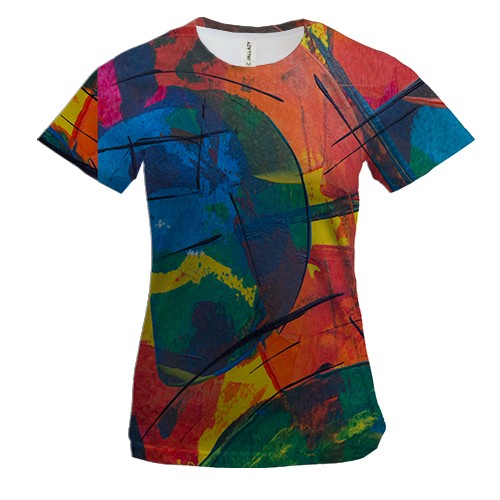 Женская 3D футболка Multicolor abstraction 9
