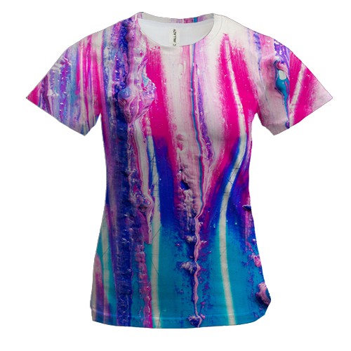 Женская 3D футболка Multicolor abstraction 4