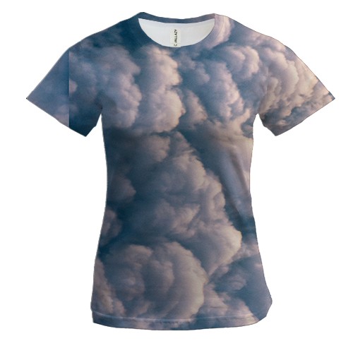 Женская 3D футболка Cloud pattern
