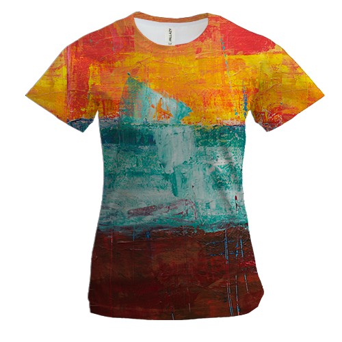 Женская 3D футболка Multicolor abstraction 6