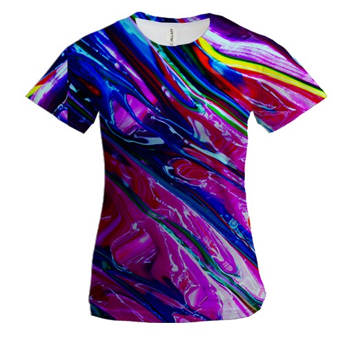 Жіноча 3D футболка Rainbow abstraction 2